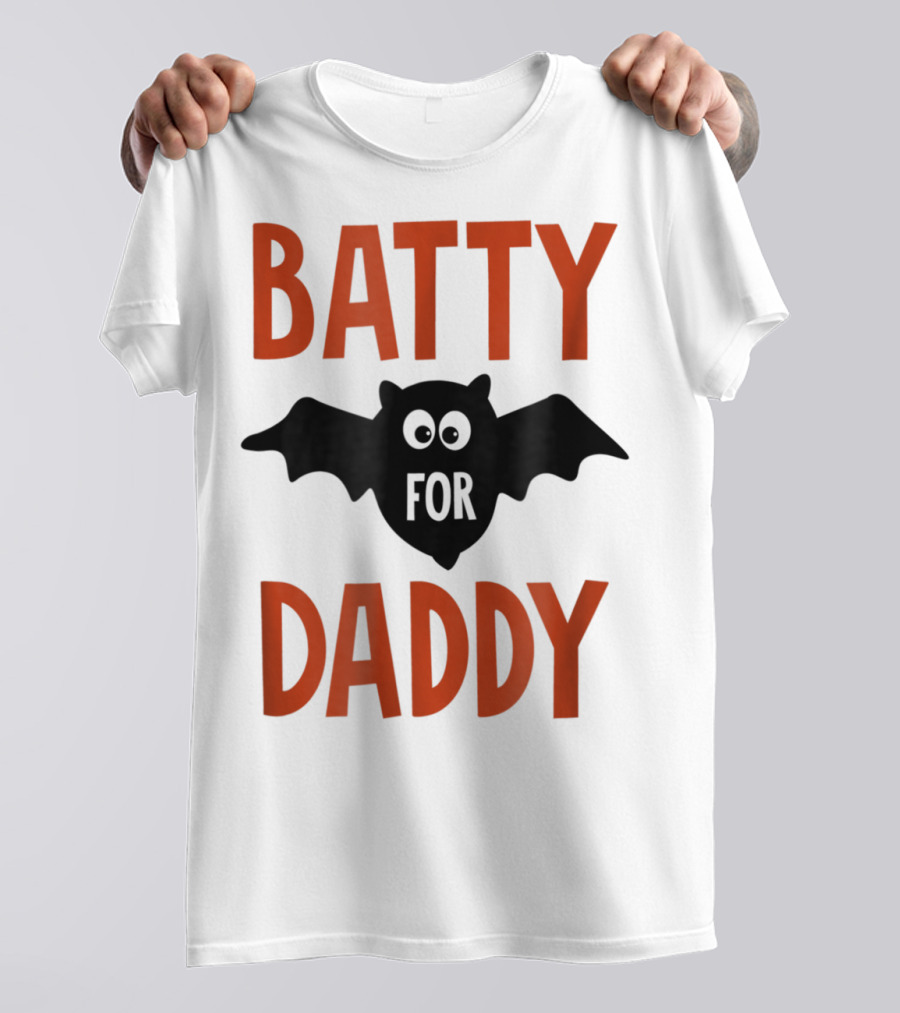 Batty For Daddy Halloween Kids Dad59 T-Shirt