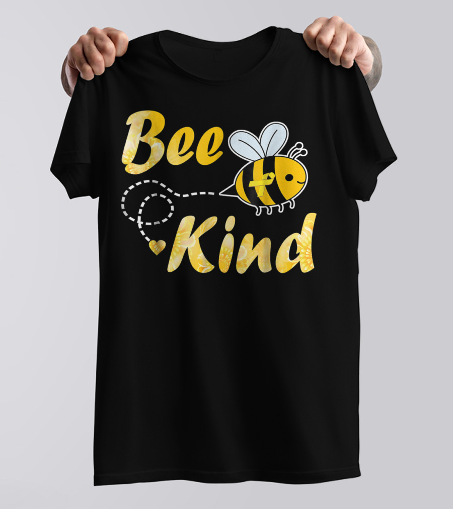 Bee Kind Childhood Cancer Gold Ribbon Warrior64 T-Shirt