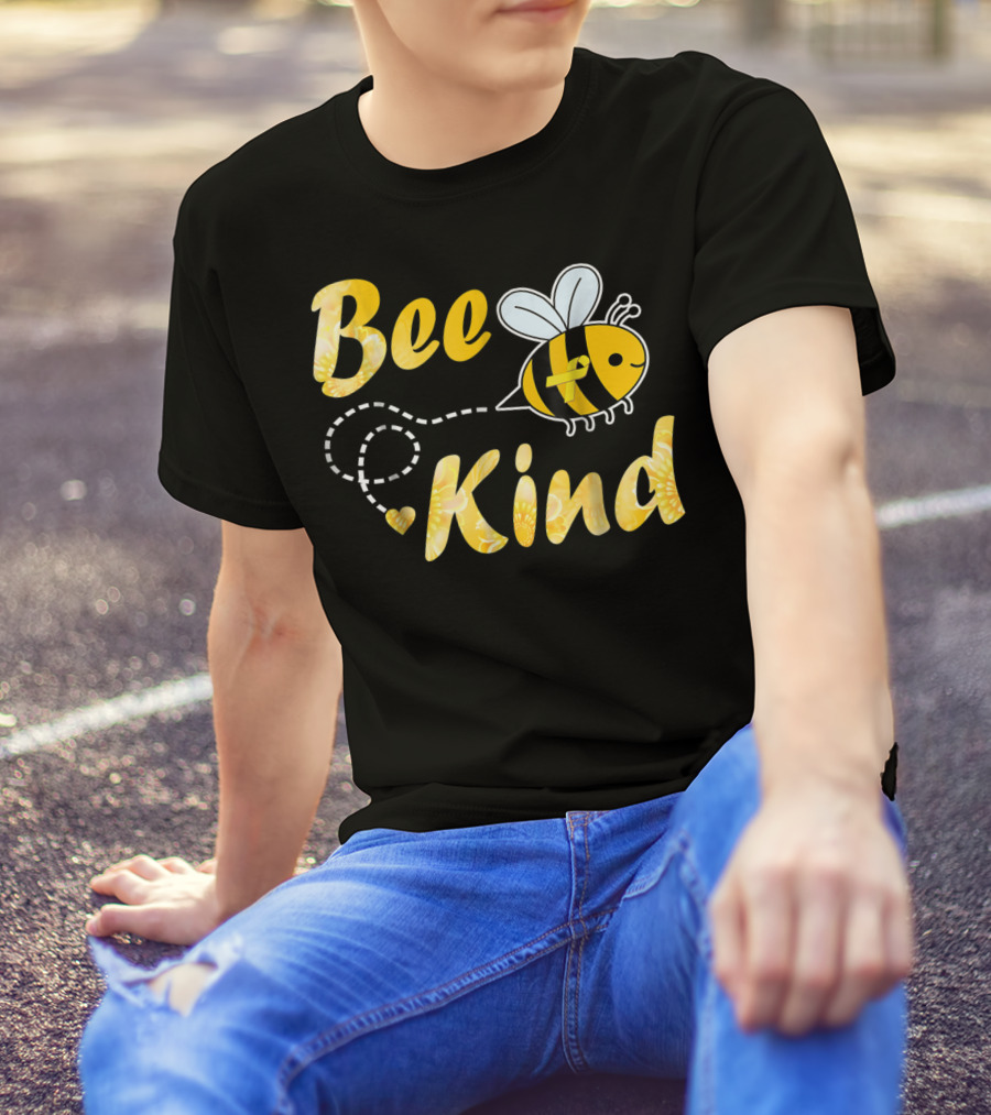 Bee Kind Childhood Cancer Gold Ribbon Warrior64 T-Shirt
