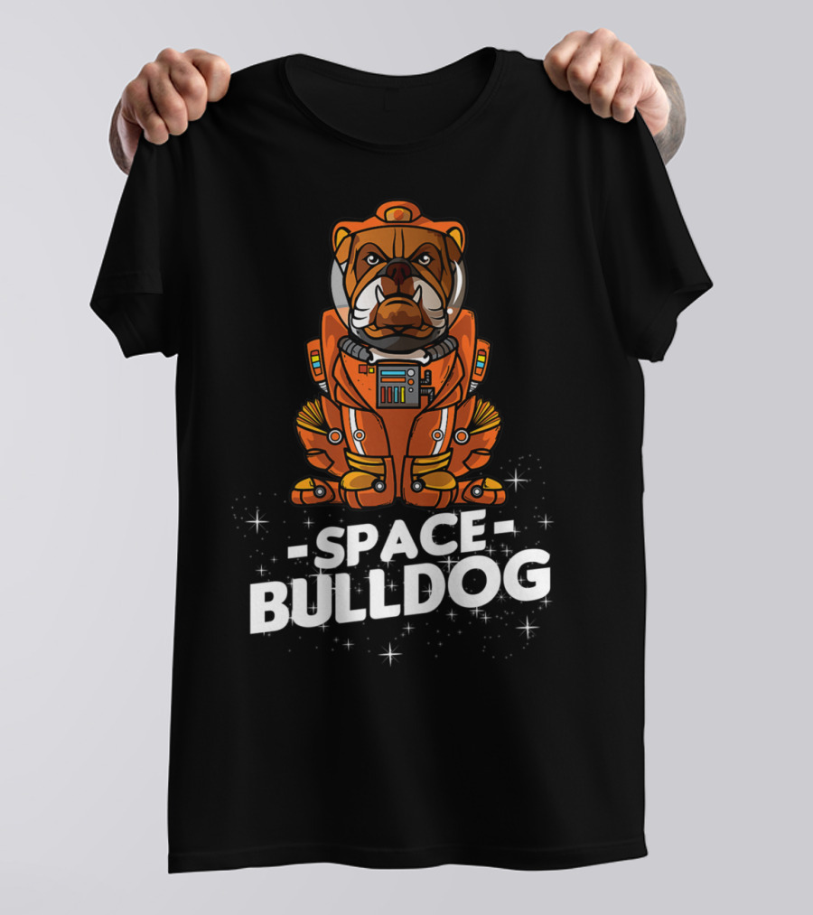 Space Bulldog In Astronaut Suit T-Shirt