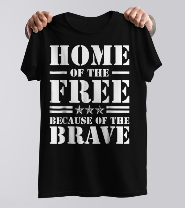Home Of The Free Because Of The Brave Club Iraq USA Dad Grandpa Veterans Day T-Shirt