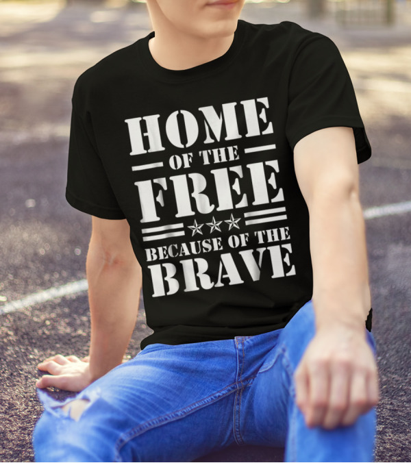 Home Of The Free Because Of The Brave Club Iraq USA Dad Grandpa Veterans Day T-Shirt