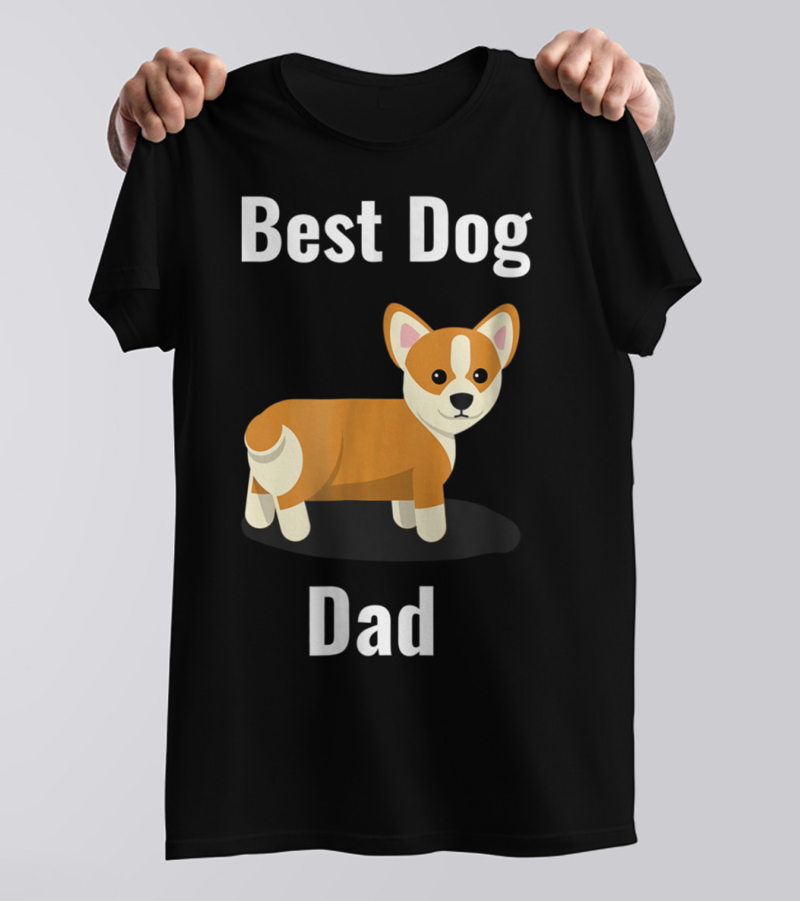 Best Dog Dad Corgi Cartoon T-Shirt