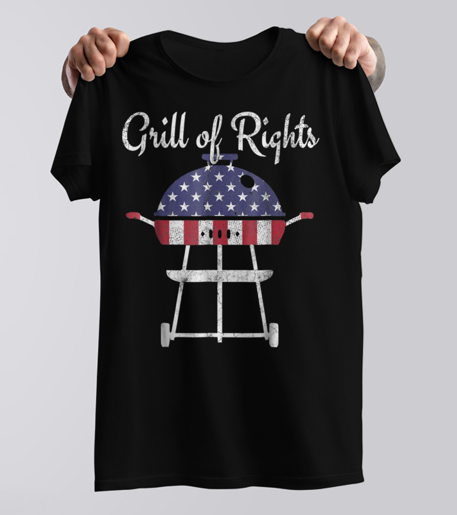 Grill Of Rights 4TH OF JULY Grandpa Grilling American Flag T-Shirt