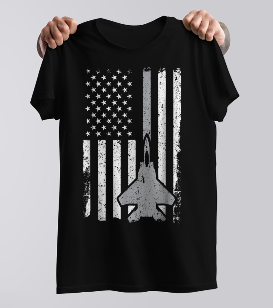 Air Force Veteran Dad Grandpa Uncle Veterans Day American Flag Jet T-Shirt