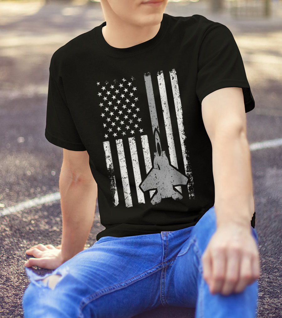 Air Force Veteran Dad Grandpa Uncle Veterans Day American Flag Jet T-Shirt