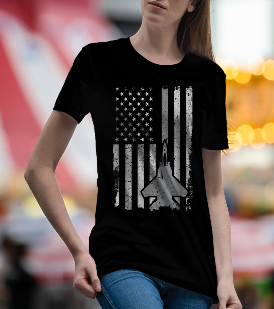 Air Force Veteran Dad Grandpa Uncle Veterans Day American Flag Jet T-Shirt