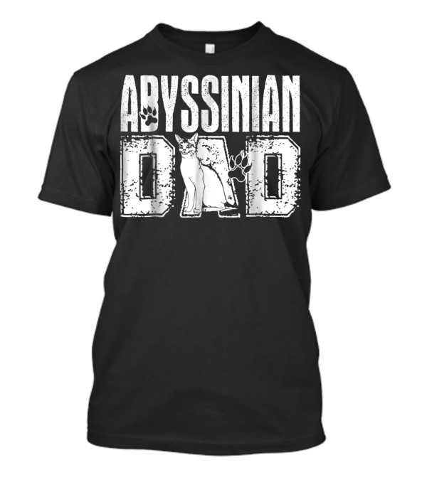 Abyssinian Dad Cat Paw Prints T-Shirt