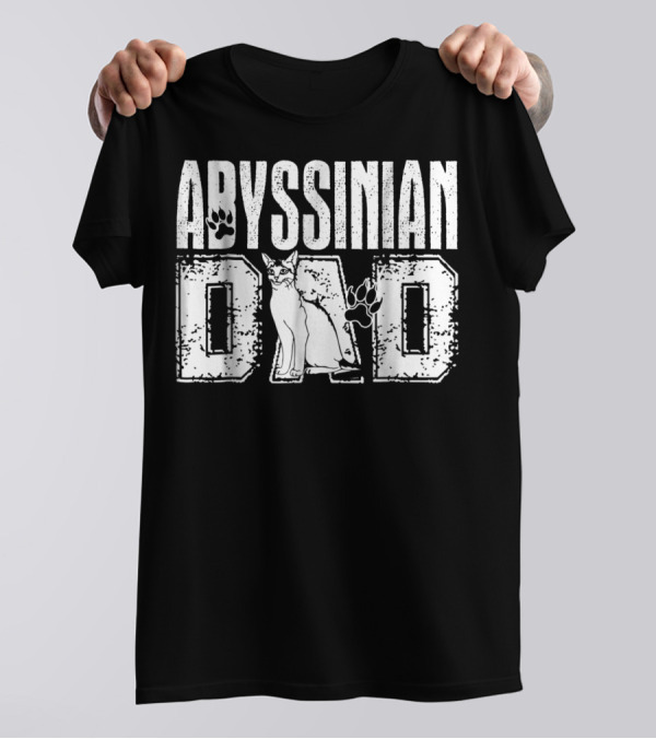 Abyssinian Dad Cat Paw Prints T-Shirt