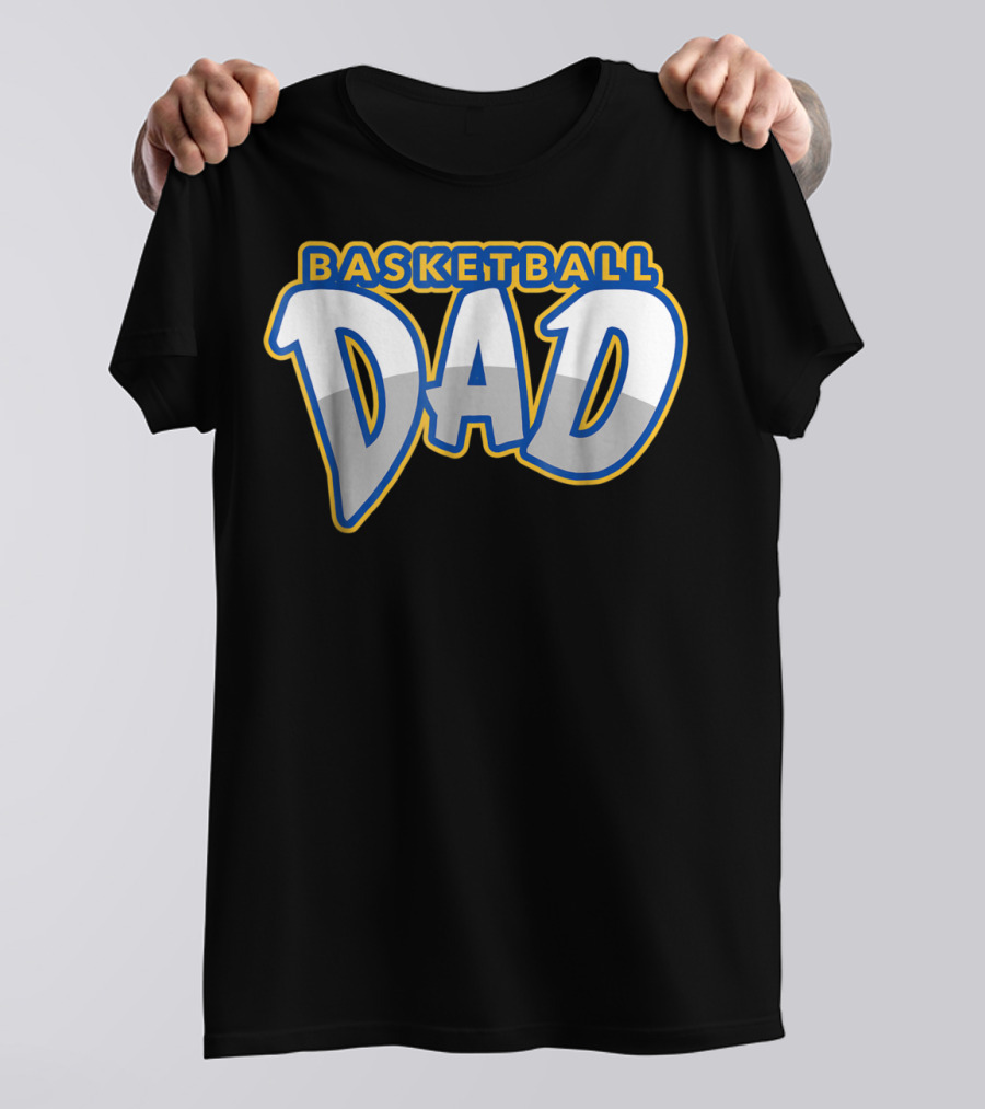 Basketball Dad Bold Blue And Yellow T-Shirt