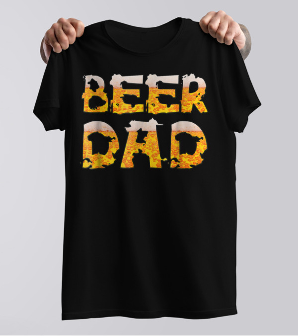Beer Dad Drinking For Fathers Who Enjoy Beer-Covered Letters T-Shirt