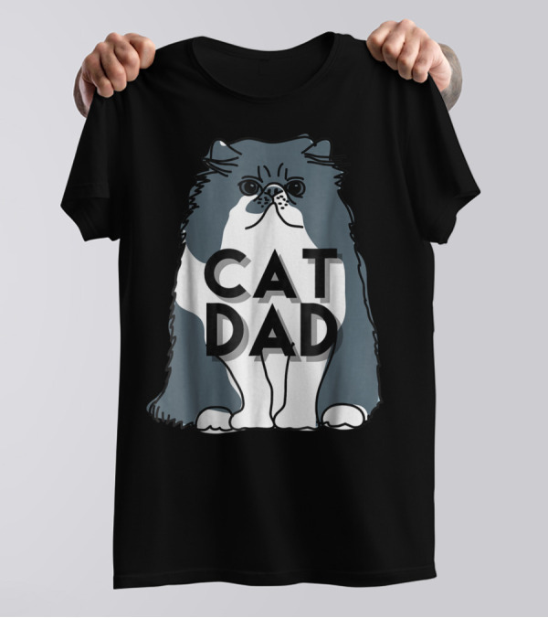 Cat Dad Funny Men Kitty Best T-Shirt