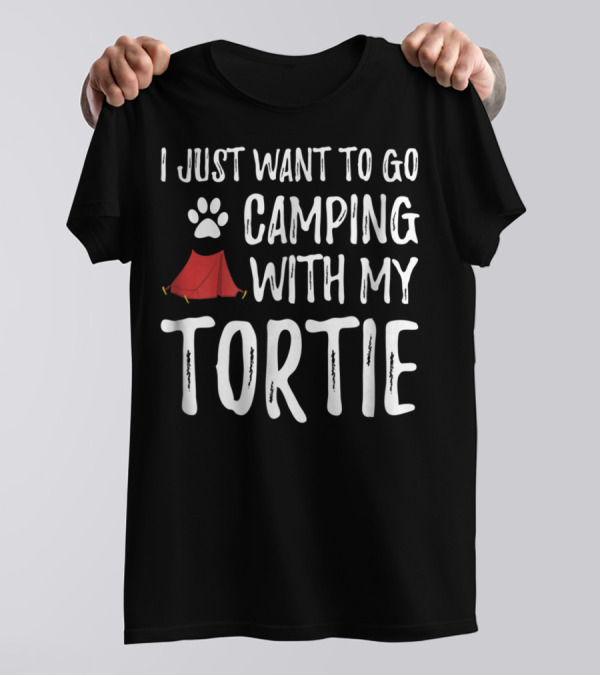 I Just Want To Go Camping With My Tortie Cat Paw Tent T-Shirt