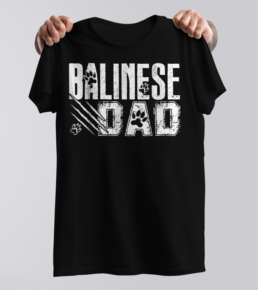 Balinese Dad Paw Prints Claw Marks S68 T-Shirt