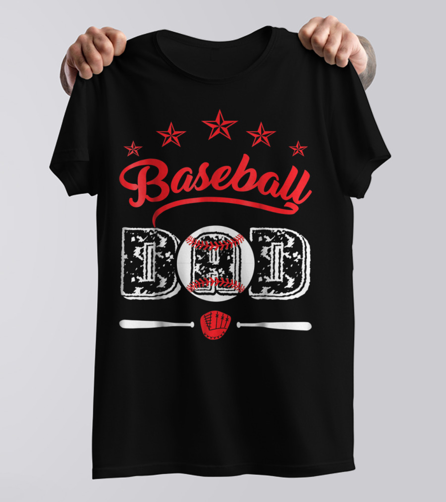 Baseball Dad Stars And Bats T-Shirt