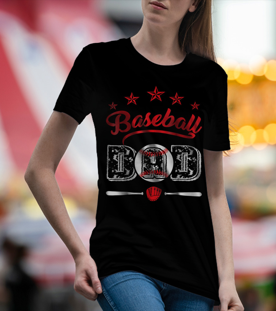 Baseball Dad Stars And Bats T-Shirt