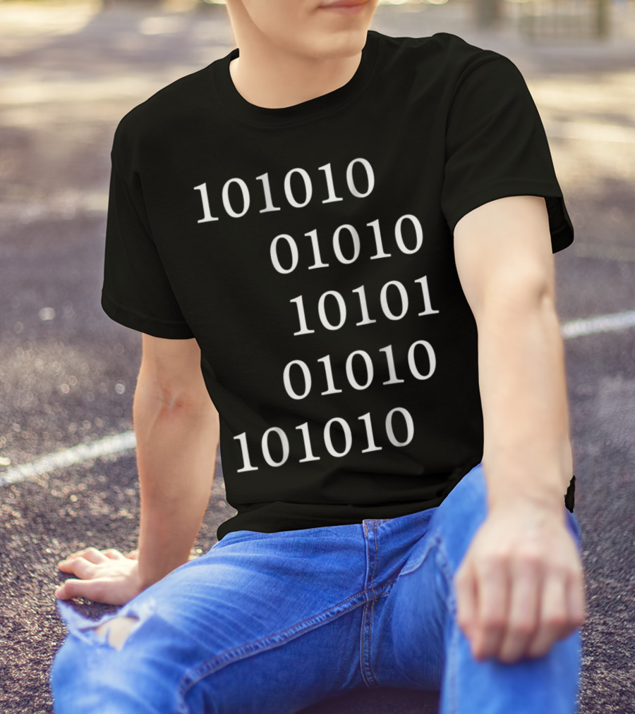 Binary Code Pattern For Geek Dad T-Shirt