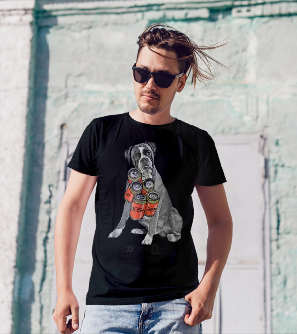 Boxer Dad Beer Can Fetcher T-Shirt