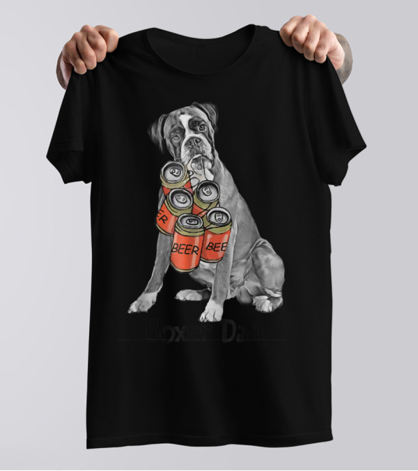 Boxer Dad Beer Can Fetcher T-Shirt