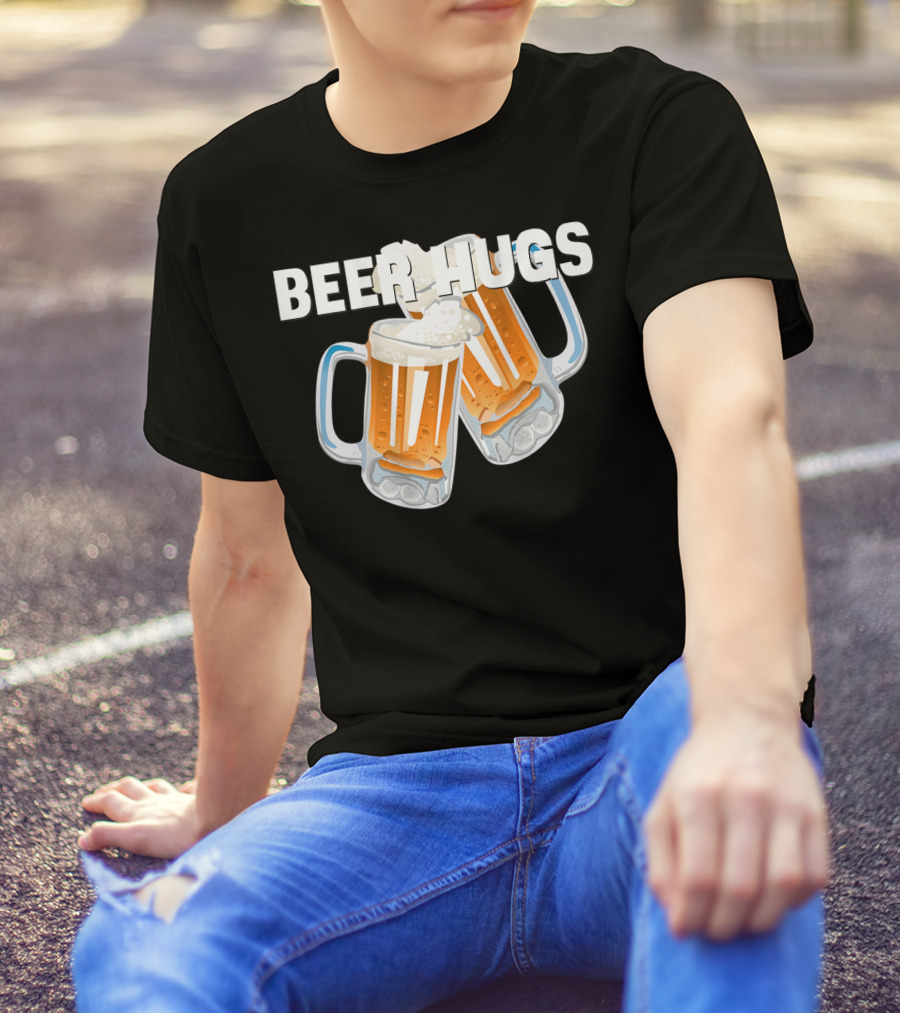 Beer Hugs Beer Drinking Dad Father Papa Husband35 T-Shirt