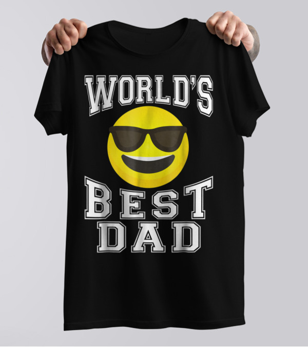 World's Best Dad Cool Emoticon T-Shirt
