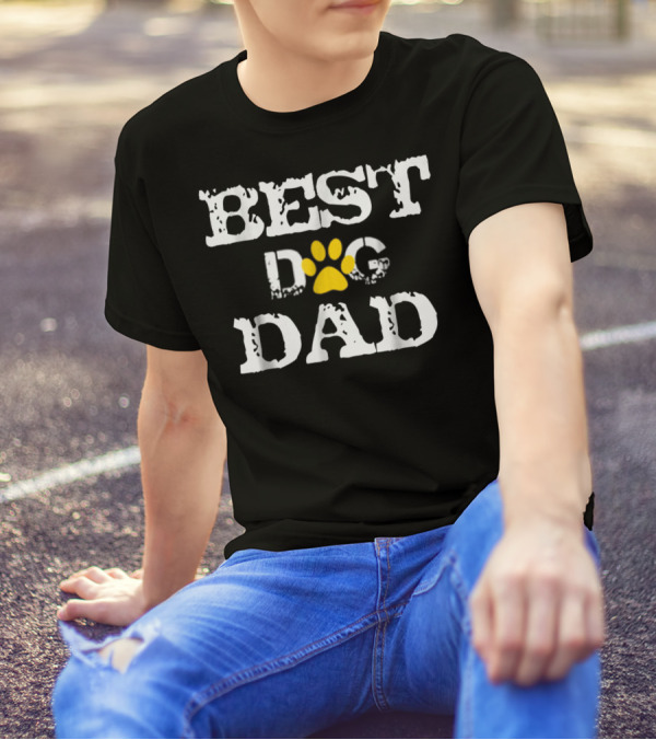BEST DOG DAD PAW PRINT BIRTHDAY T-Shirt