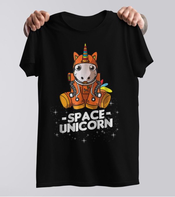 Space Unicorn Astronaut Suit With Christmas Dog Owner T-Shirt