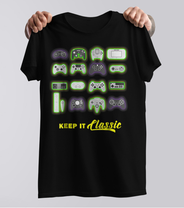 Keep It Classic Video Game Controllers For Old School Dad86 T-Shirt