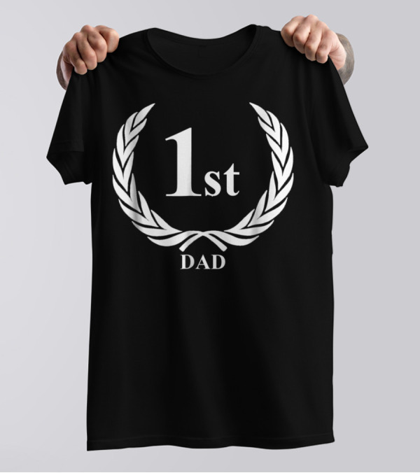 1st Dad Funny Okayest Father14 Laurel Wreath T-Shirt