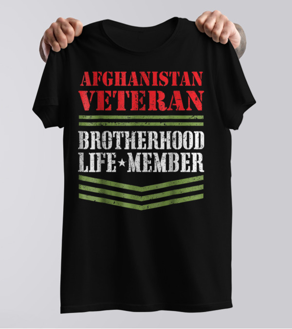 Afghanistan Veteran Brotherhood Life Member Dad Grandpa Veterans Day T-Shirt