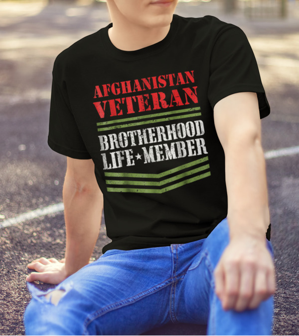 Afghanistan Veteran Brotherhood Life Member Dad Grandpa Veterans Day T-Shirt