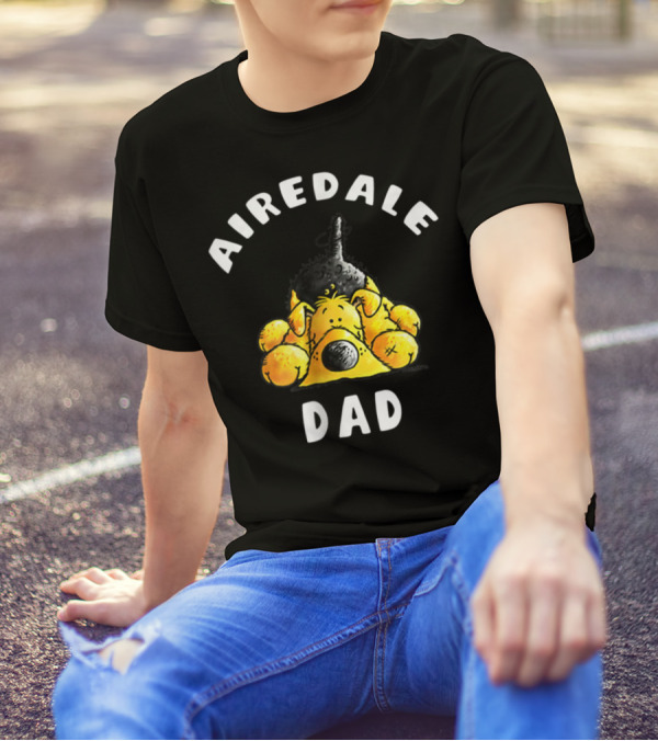 Airedale Terrier Dad Dog Breed Cartoon T-Shirt