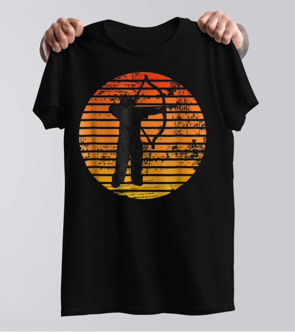 Bowman With Bow And Arrow In Sunset T-Shirt