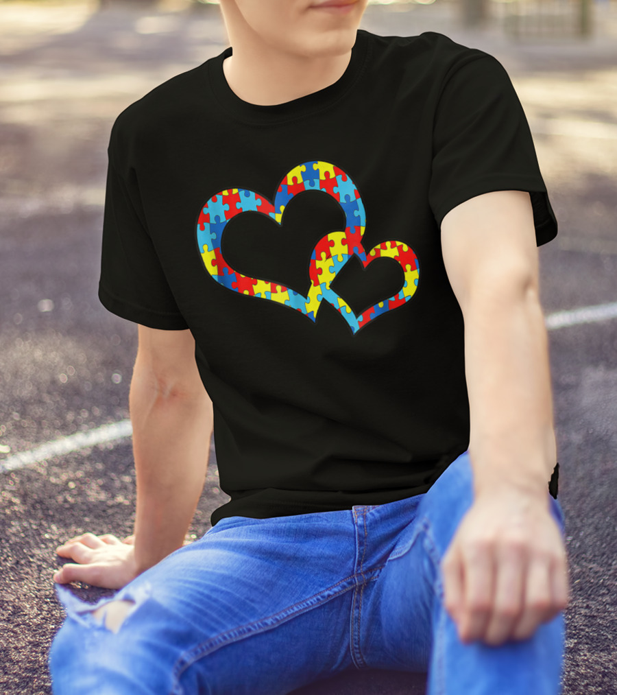 Autism Awareness Puzzle Heart Family Connection T-Shirt