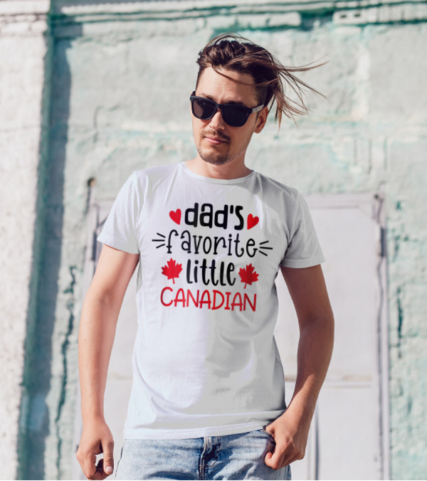 Dad's Favorite Little Canadian Boys Kids Canada Day T-Shirt