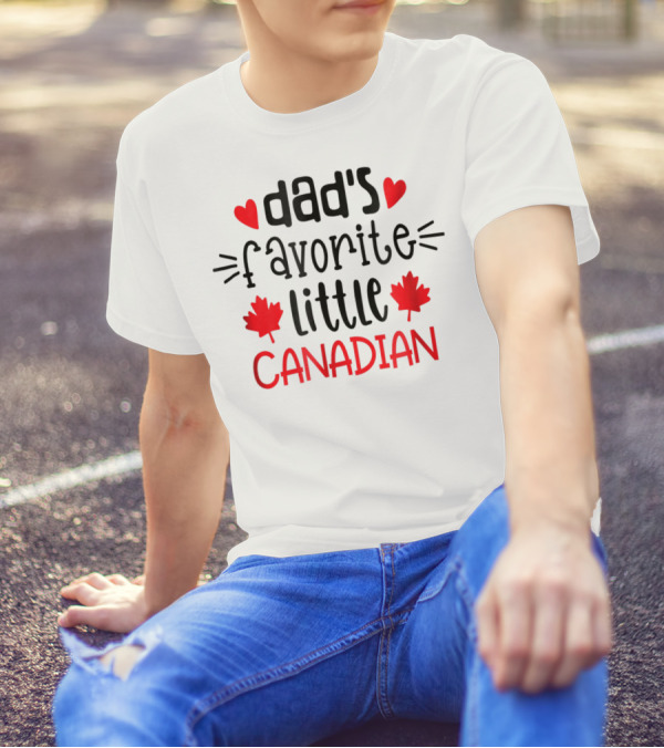 Dad's Favorite Little Canadian Boys Kids Canada Day T-Shirt