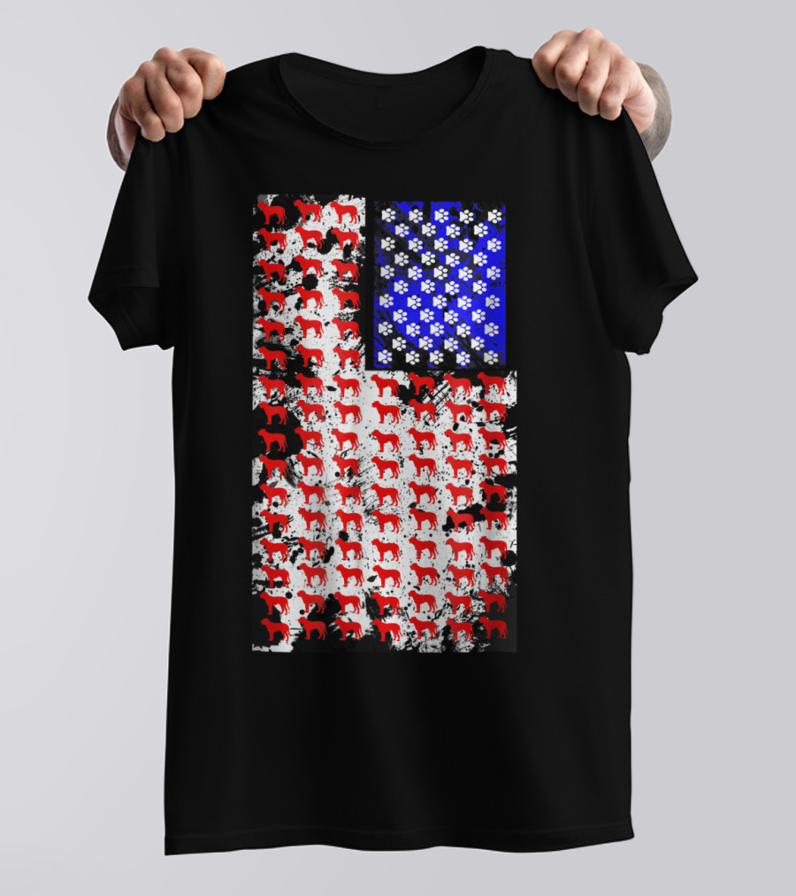 4th July American Mastiff Mom And Dad Patriotic Flag T-Shirt