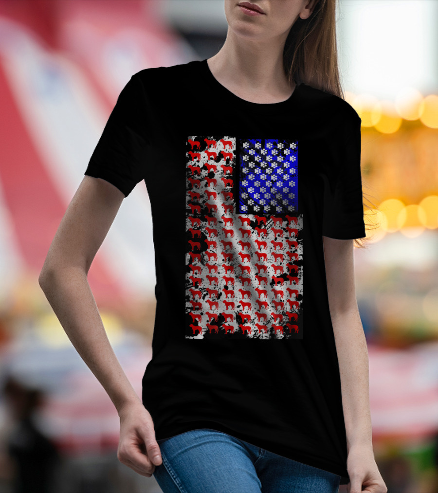 4th July American Mastiff Mom And Dad Patriotic Flag T-Shirt