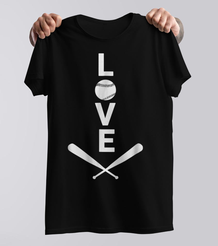 Love Baseball For Baseball Kids With Ball And Bats T-Shirt