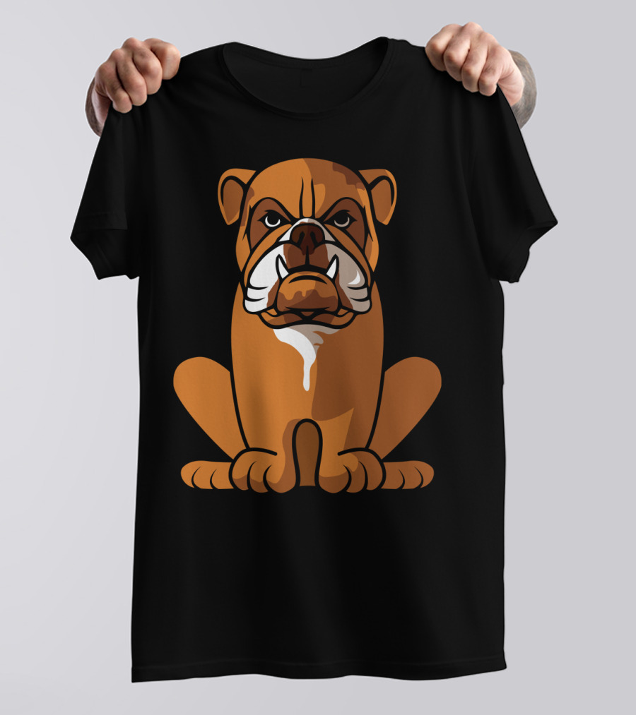 Bulldog Sitting Waiting For Holidays Cheerfully T-Shirt