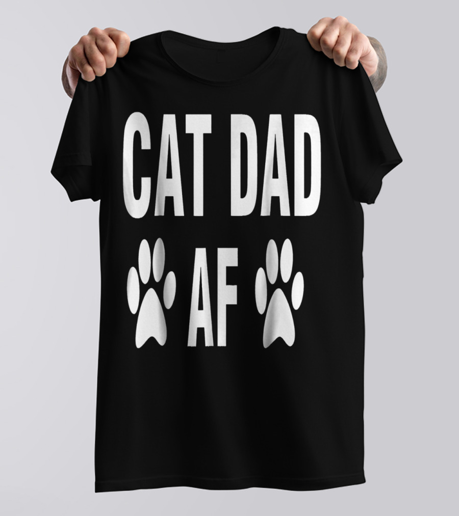 CAT DAD AF Paw Prints T-Shirt