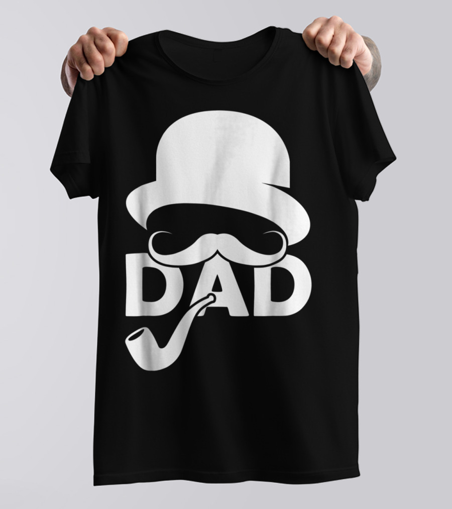 Cool Dad Mustache Hat Pipe T-Shirt