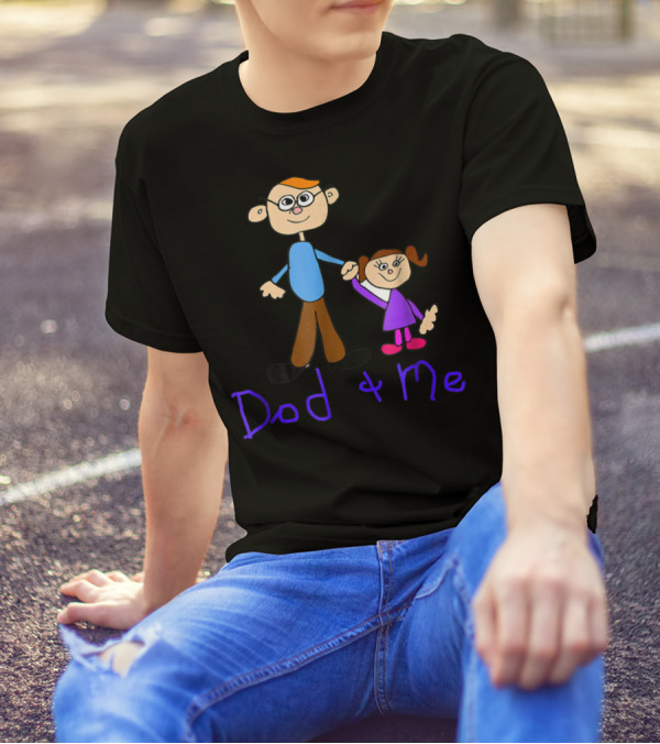 Dad And Me Father Daughter Cartoon Style Happy T-Shirt