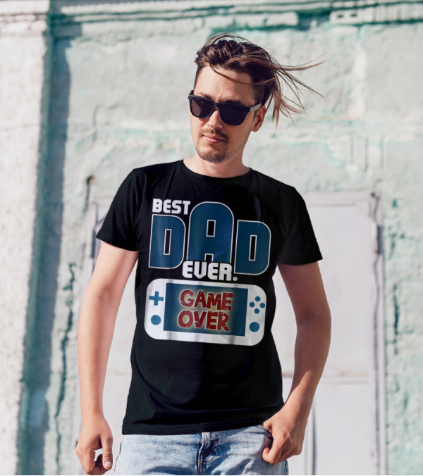 Best Dad Ever Game Over Controller Gaming T-Shirt