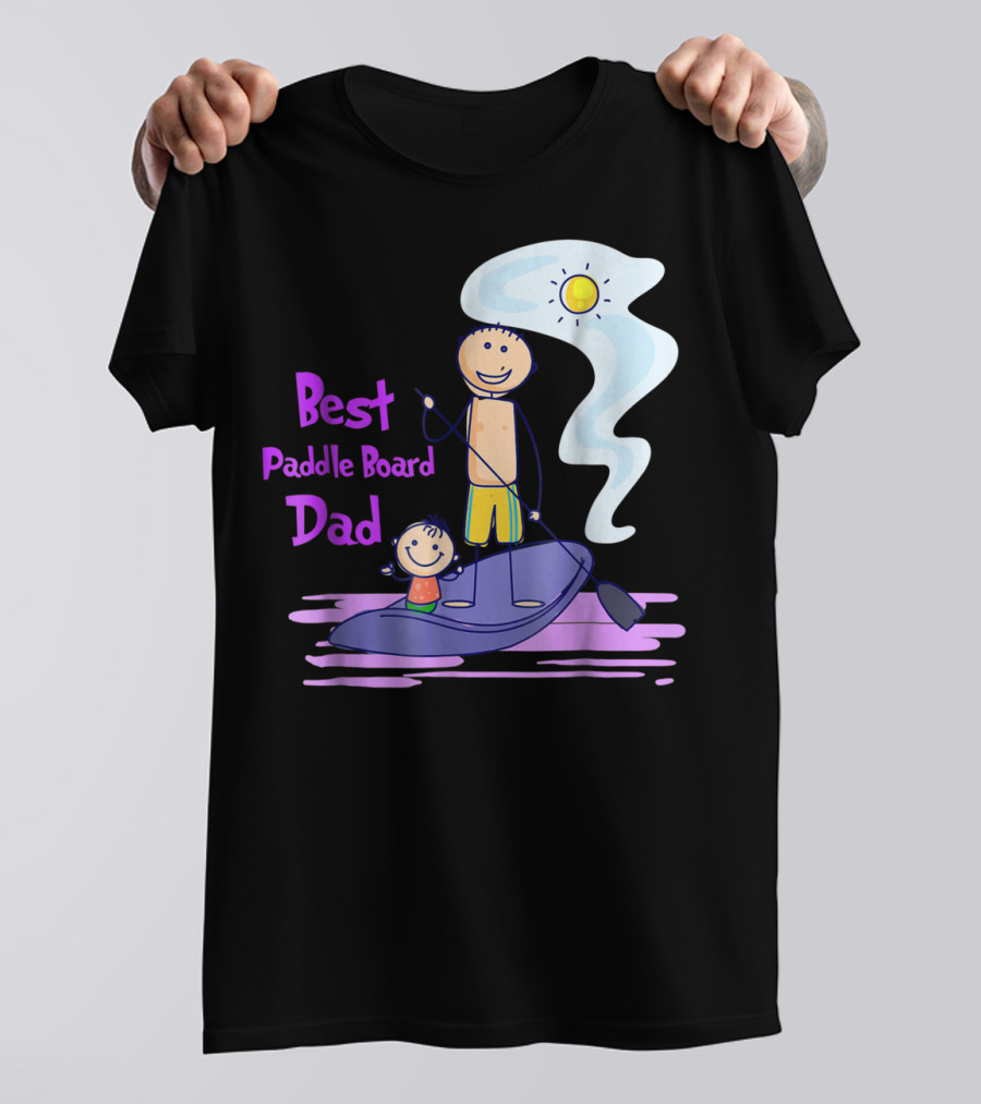 Best Paddle Board Dad Fun Stick Figure T-Shirt
