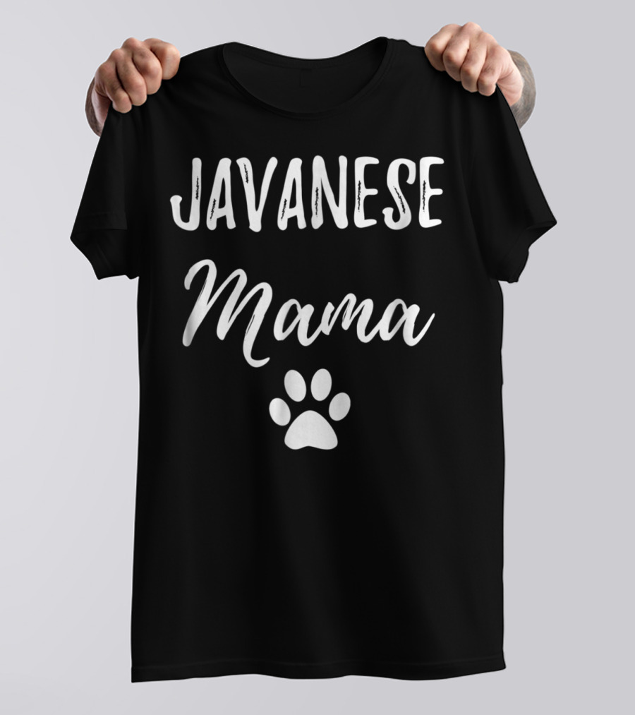 Javanese Mama Funny Cat Mom Paw Print Idea29 T-Shirt