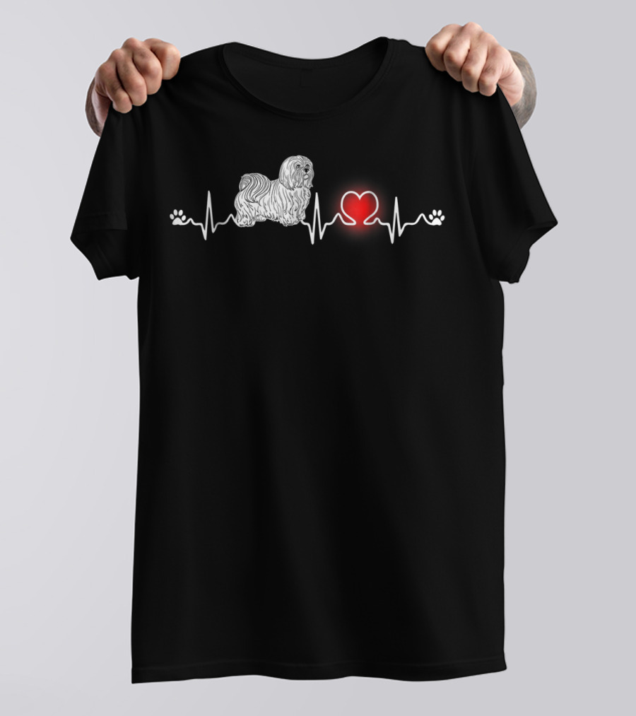 Maltese Dog Heartbeat Pulse Lover Women Men Kids S95 T-Shirt