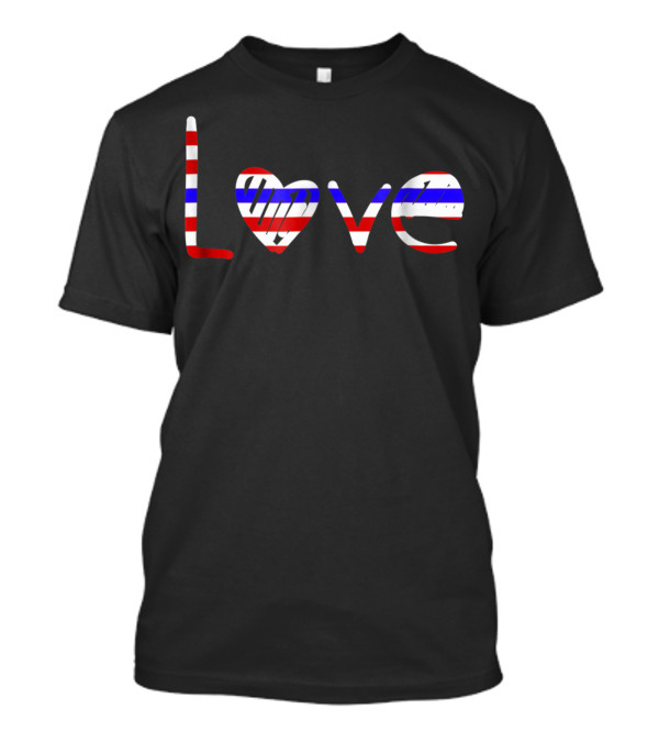 July 4th Love Flag USA Patriotic Mom Teacher Teen52 T-Shirt