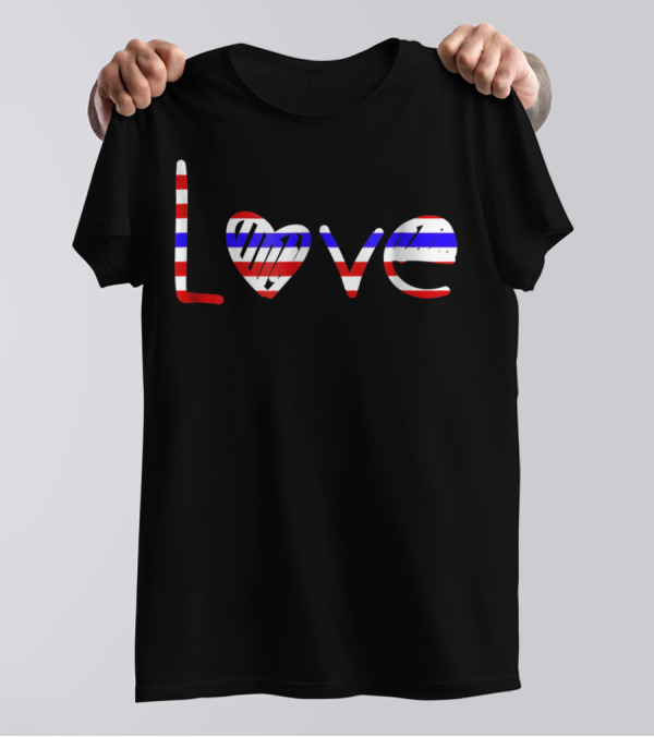 July 4th Love Flag USA Patriotic Mom Teacher Teen52 T-Shirt