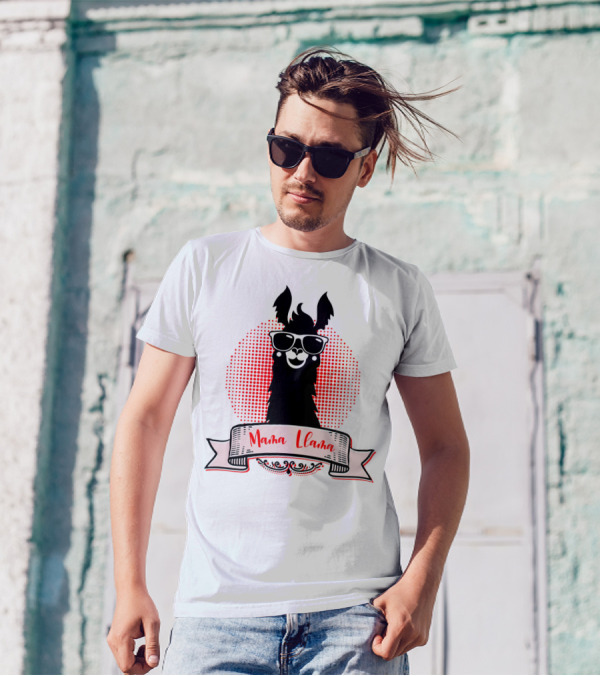 Mama Llama Cool Mom Mother Grandma Auntie81 Fun Llama Wearing Sunglasses T-Shirt